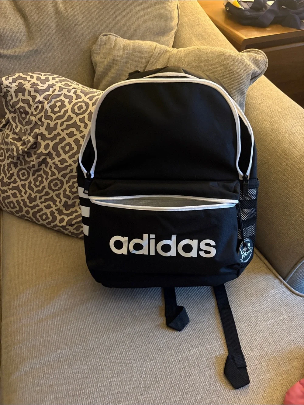 adidas Black and White Logo Backpack
